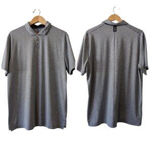 NIKE Tiger Woods Men's T Shirt Size Large Shorts Sleeves Striped Golf Shirt